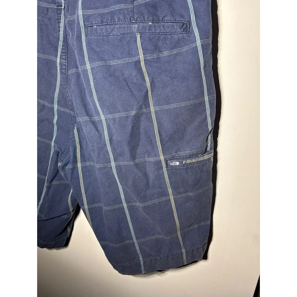 The North Face Mens Size 34 Blue Plaid Shorts‎ Casual Outdoor Hiking Everyday